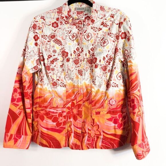 Chico’s rare jacket top sz 2 - Picture 1 of 6